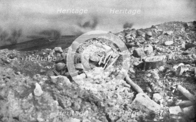 French artillery assault on the Eparges ridge, near Verdun, France, 2 August 1915. Artist: Unknown