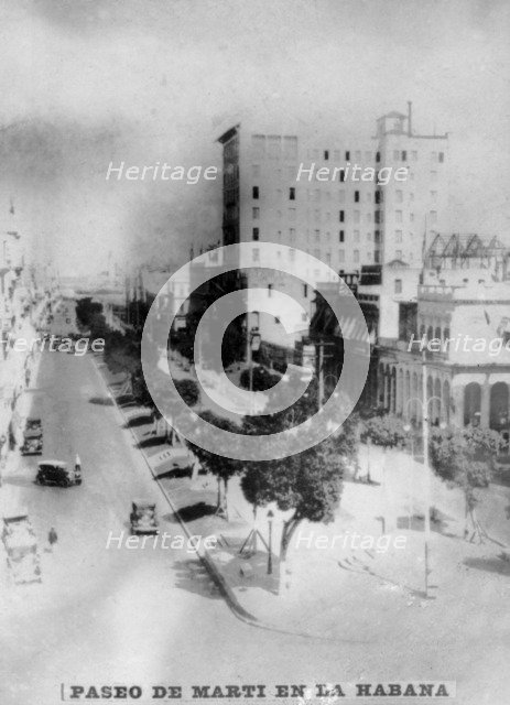 Paseo de Marti in Havana, 1920s. Artist: Unknown