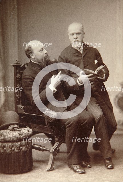 Russian artist Pavel Shukovsky and historian Alexander Onegin, Weimar, Germany, late 19th century.  Artist: Anon