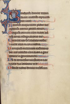 Initial B: The Nativity; Bute Psalter, text and illumination about 1285. Creator: Bute Master.