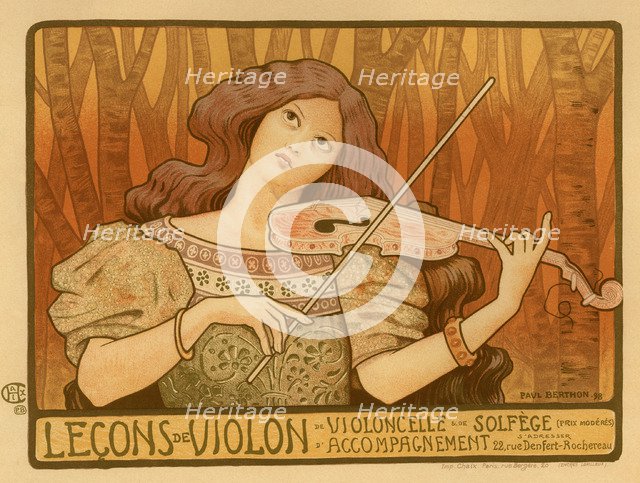 Leçons de Violon (Poster), 1898. Artist: Berthon, Paul (1872-1909)