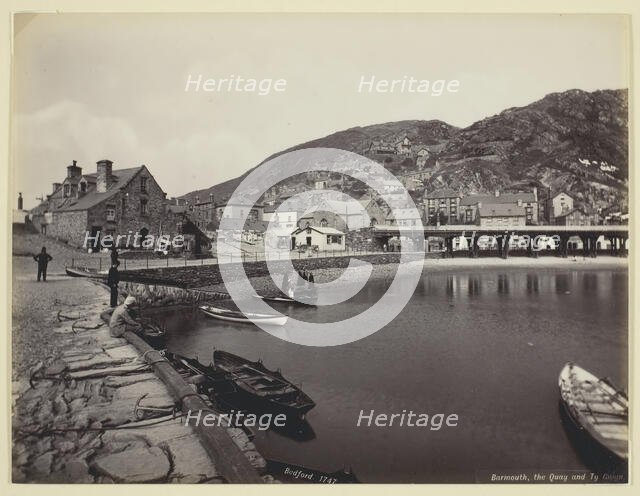 Barmouth, the Quay and Ty Gwyn, 1860/94. Creator: Francis Bedford.