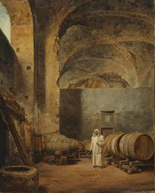 A Monk in a Ruin which Has Been Made into a Wine Cellar, 1823. Creator: Alexander Lauréus.