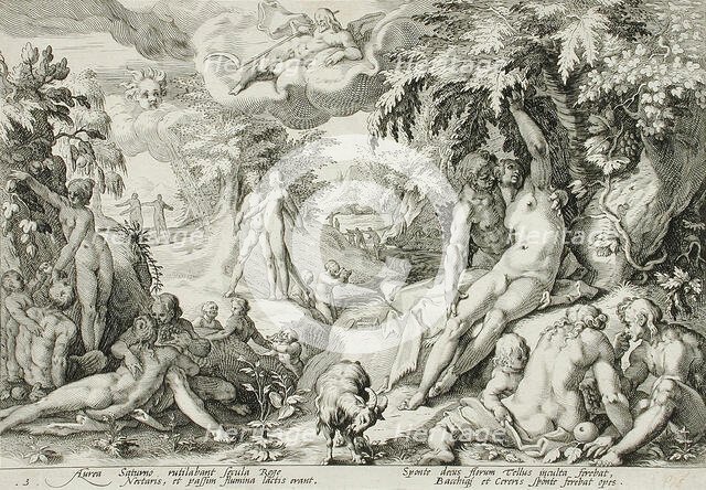 The Age of Gold, published 1589. Creator: Hendrik Goltzius.