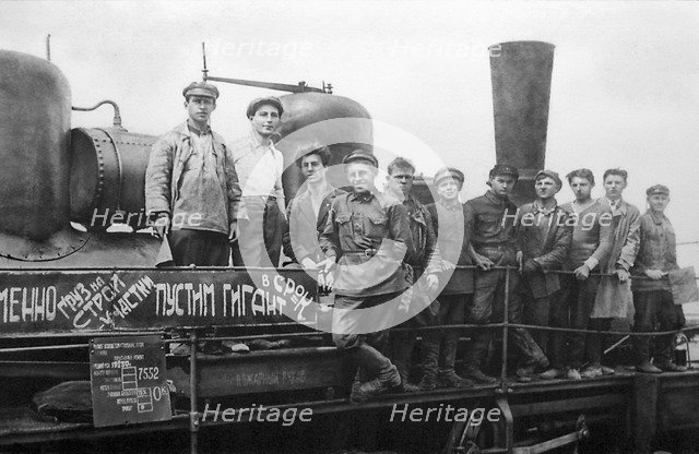 Workers of Magnitogorsk, USSR, 1932.  Artist: Anon