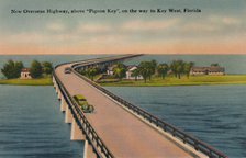 'New Overseas Highway, above Pigeon Key,  to Key West, Florida', c1940s. Artist: Unknown.