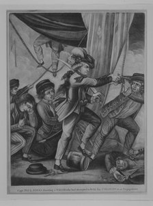 Capt. Paul Jones shooting a Sailor who had attempted to strike..., late 18th-early 19th century? Creator: Unknown.