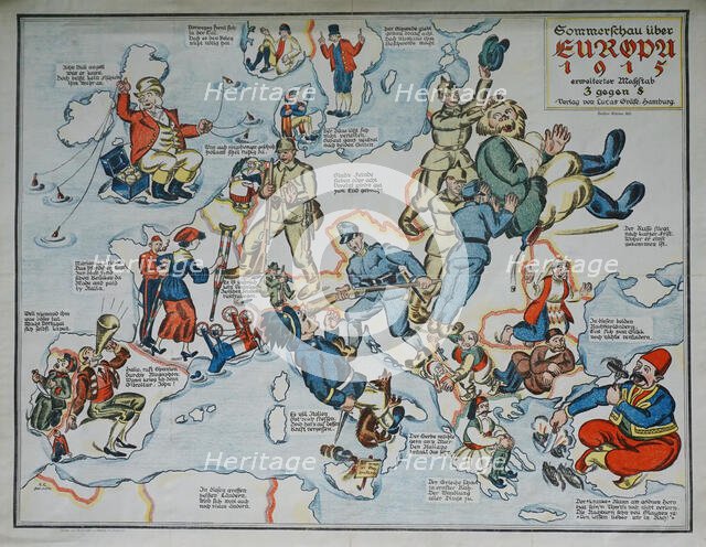 Summer Show over Europe 1915. European satirical map, 1915. Creator: Anonymous.