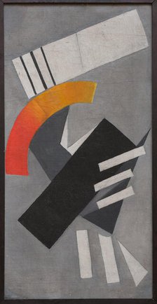 Nonrepresentational Composition on a gray background, 1916. Creator: Rozanova, Olga Vladimirovna (1886-1918).