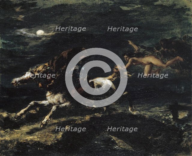 Tam O'Shanter Pursued by the Witches, 1849. Creator: Delacroix, Eugène (1798-1863).