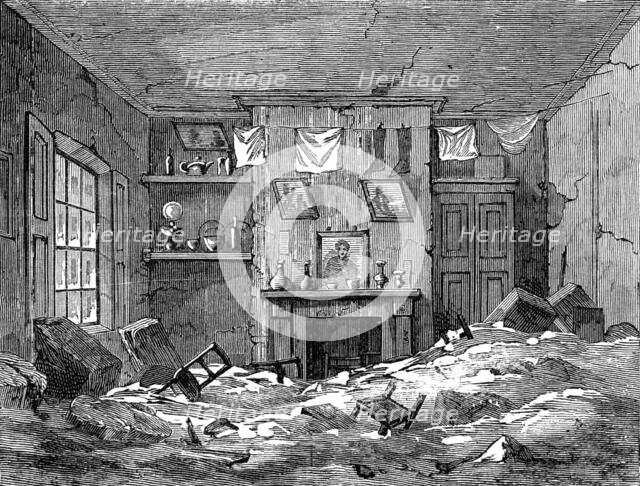 Effects of Flood at Lambeth during the Storm: room in Princes-Square, Lambeth, 1881. Creator: Unknown.