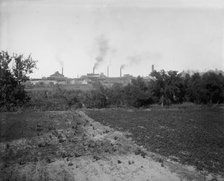 Viaduct and bottle works, Streator, Ill., 1901 Oct 11. Creator: Unknown.
