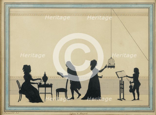 Family Mozart, c. 1763. Artist: Carmontelle, Louis (1717-1806)