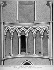 Part of the vestibule of the Temple Church, City of London, 1812.                                    Artist: John Thomas Smith
