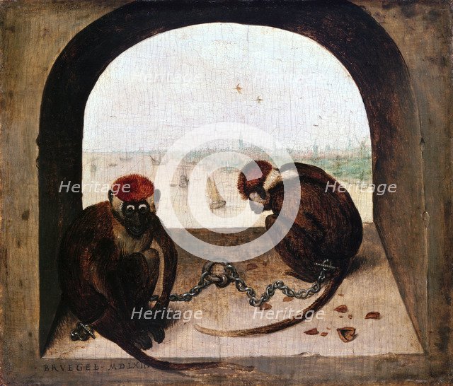 'Two Monkeys', 1562. Artist: Pieter Bruegel the Elder