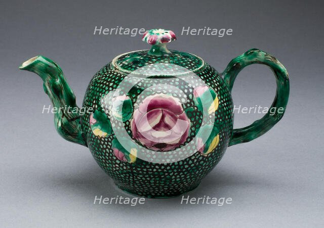 Teapot, Staffordshire, c. 1760. Creator: Staffordshire Potteries.