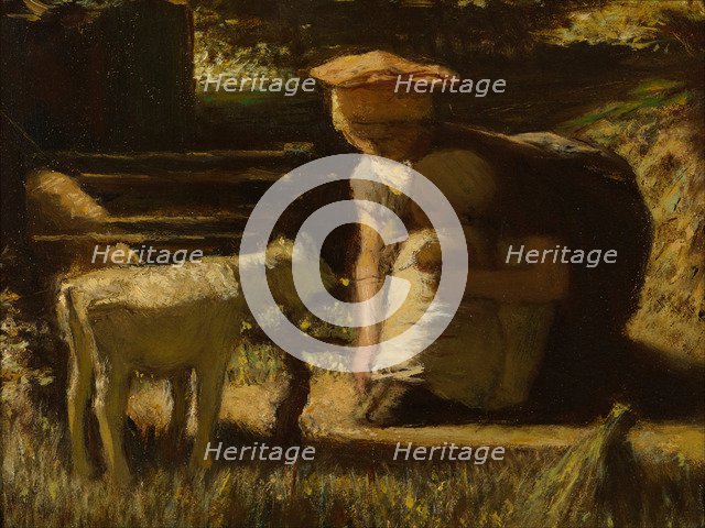 Getting acquainted (The little goat), ca 1865. Artist: Maris, Matthijs (1839-1917)