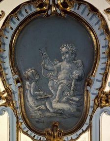 Two poets, a lyre, and a laurel wreath, between 1735 and 1745. Creator: Unknown.