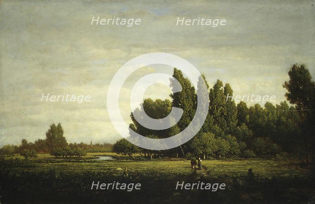 A Meadow Bordered by Trees, ca. 1845. Creator: Theodore Rousseau.
