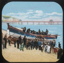 'Launching the Life-boat', c1900. Creator: Unknown.