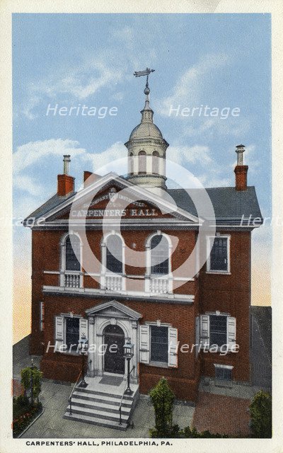 Carpenters' Hall, Philadelphia, Pennsylvania, USA, 1914. Artist: Unknown