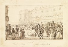 Robespierre and his accomplices being led to their execution, 1794. Artist: Demachy, Pierre-Antoine (1723-1807)