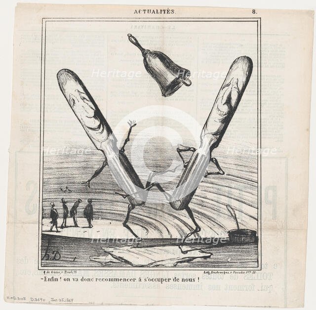Enfin! On va donc recommencer à s'occuper de nous!, 1869. Creator: Honore Daumier.