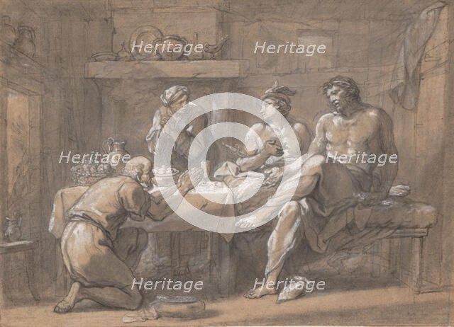 Jupiter and Mercury in the House of Baucis and Philemon, 18th century. Creator: Hyacinthe Collin de Vermont.