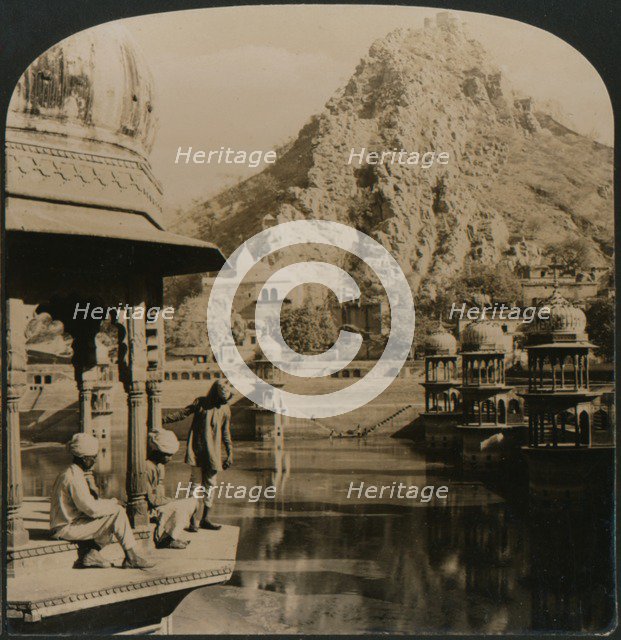 'Holy Tank of Alwar, surrounded with palaces and shrines, a scene of surpassing beauty, India', 1907 Artist: Unknown.