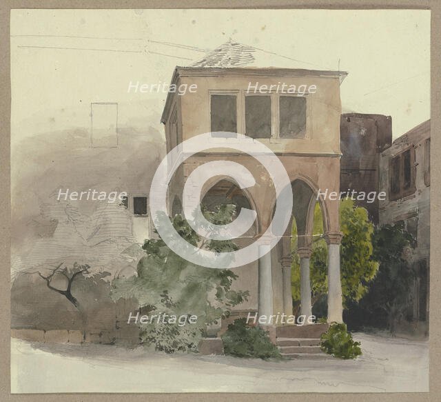 Fountain house in the courtyard of Heidelberg Castle, c1840s. Creator: Carl Theodor Reiffenstein.