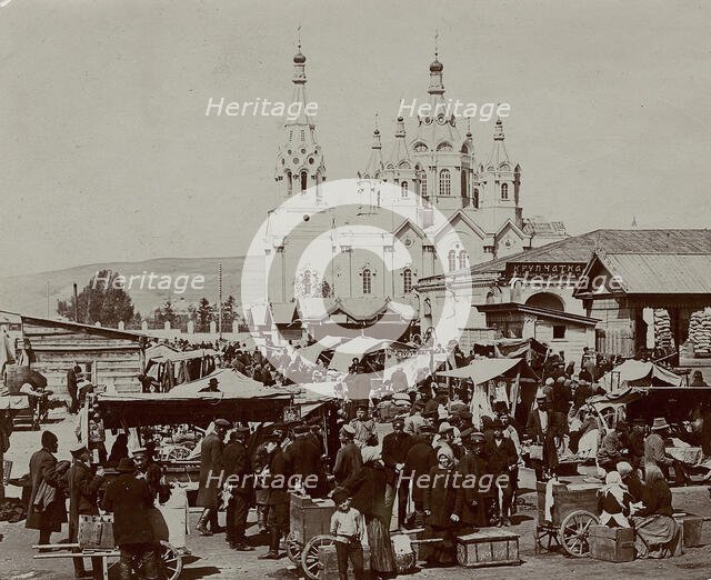Bazaar in Krasnoyarsk, 1910. Creator: Unknown.