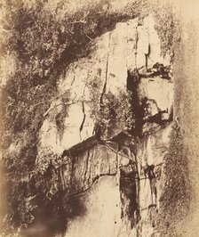 Fountains Abbey. The Echo Rock, 1850s. Creator: Joseph Cundall.