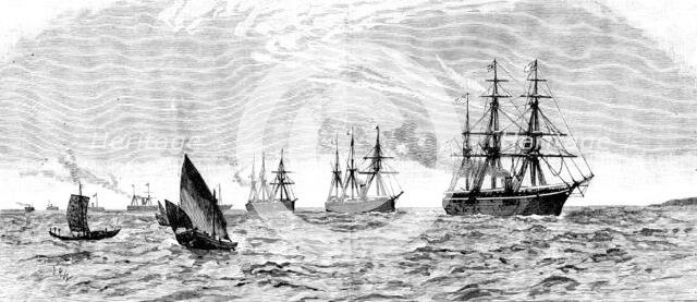 ...Emin Pasha Relief Expedition: British and German naval squadrons escorting Mr. Stanley..., 1890. Creator: Unknown.