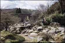 Clapper Bridge, Dartmeet, Widecombe in the Moor, Teignbridge, Devon, 1979. Creator: Dorothy Chapman.