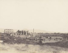 Karnak (Thèbes), Vue Générale des Ruines Prise du Sud-Est, en T, 1851-52, printed 1853-54. Creator: Félix Teynard.