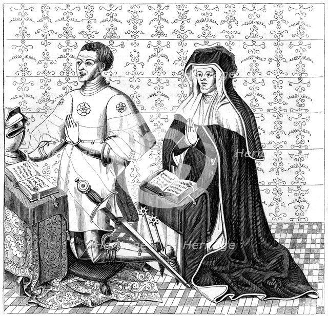 Jean Jouvenel des Ursins his wife, Michelle de Vitry, praying, 14th or 15th century (1849). Artist: Unknown