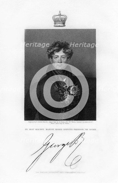 George IV, King of the United Kingdom and Hanover, 19th century.Artist: E Scriven