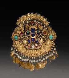 Pendant with Two-Armed Blue Deity on a Lotus with Nagas (serpent divinities), 1600s or 1700s. Creator: Unknown.