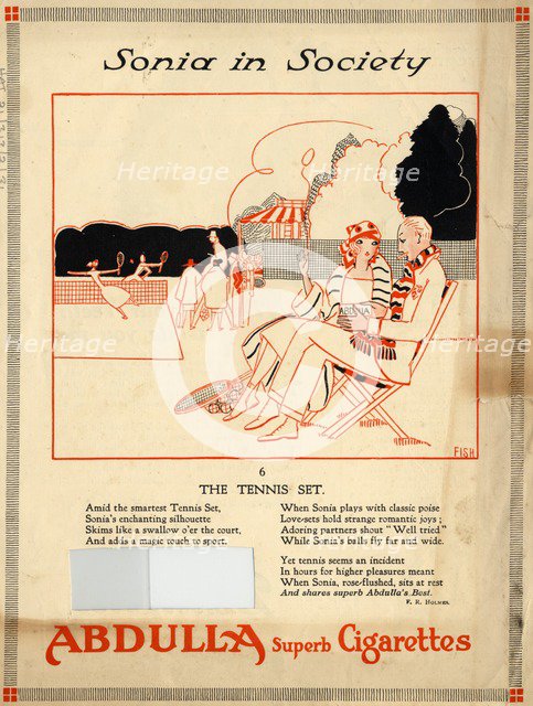 Abdulla Cigarettes, 1920s. Artist: Fish