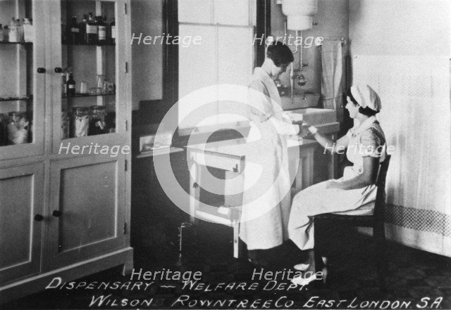 Staff in the dispensary at Wilson & Co, South Africa, 1938. Artist: Unknown