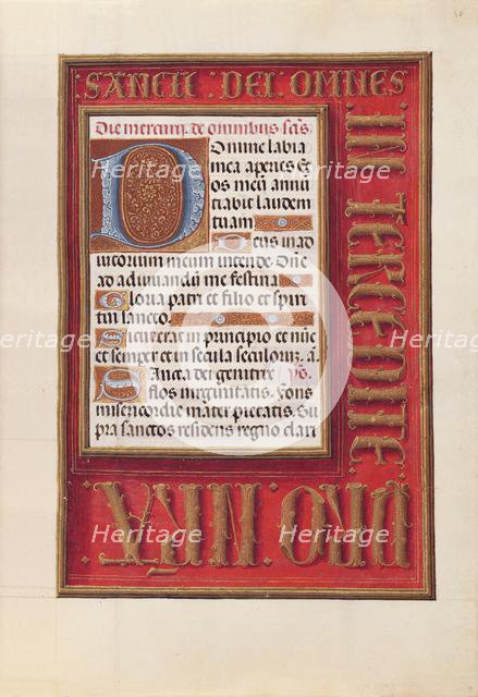 Hours of Queen Isabella the Catholic, Queen of Spain: Fol. 38r, c. 1500. Creator: Master of the First Prayerbook of Maximillian (Flemish, c. 1444-1519); Associates, and.