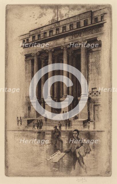 Porch, Old Custom House, Wall Street, 1905. Creator: Charles Frederick William Mielatz.
