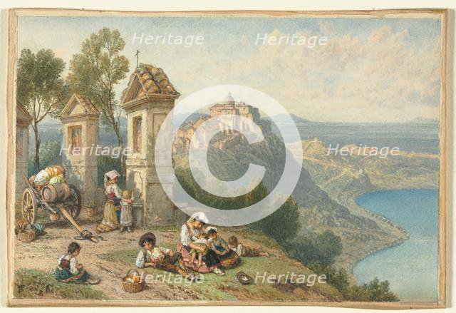 View of Castel Gandolfo, c. 1870s. Creator: Myles Birket Foster (British, 1825-1899).