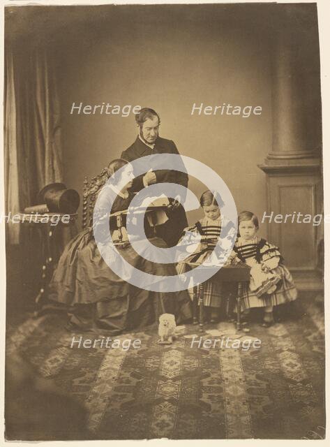 Family Portrait, around 1855-1865. Creator: Andre-Adolphe-Eugene Disderi.