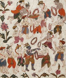 Krishna and the Cowherds Receiving Garlands in Mathura..., between c1625 and c1650. Creator: Unknown.