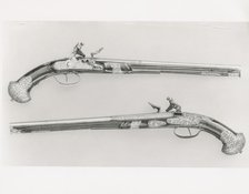 Pair of Flintlock Pistols, Italian, Brescia, ca. 1650-60. Creator: Girolamo Francino.