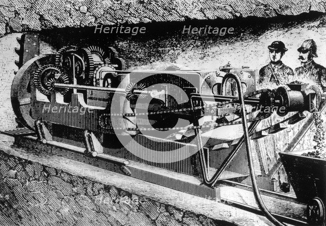 Digging a Channel Tunnel, 19th century. Artist: Unknown