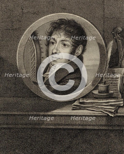 Portrait of the harpist and composer Jean-Aimé Vernier (1769-1840) , c. 1800. Creator: Dumont, François (1751-1831).