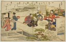 Shell-Matching Game, from the illustrated book "Gifts from the Ebb Tide..., Japan, 1789. Creator: Kitagawa Utamaro.