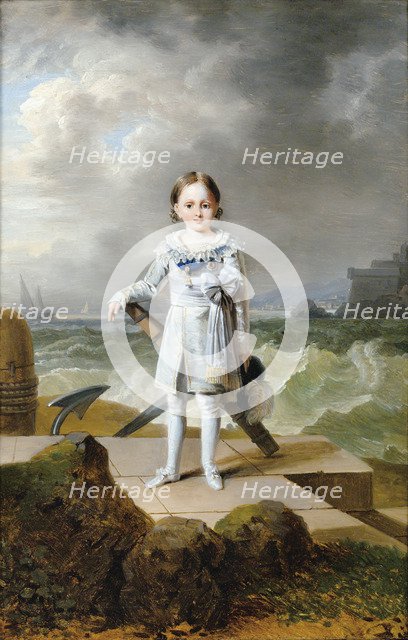 Portrait of Prince Napoléon Louis Bonaparte (1804-1831), c. 1810. Artist: Kinson, François-Joseph (1770-1839)
